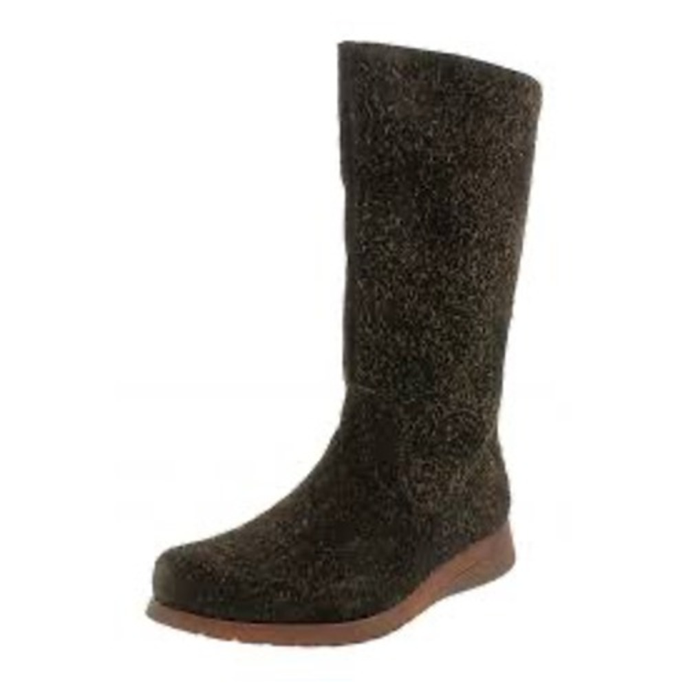 Born Minnola Shaggy Suede Tall Boots Womens 9 Brown Excellent Rear Zip D80762